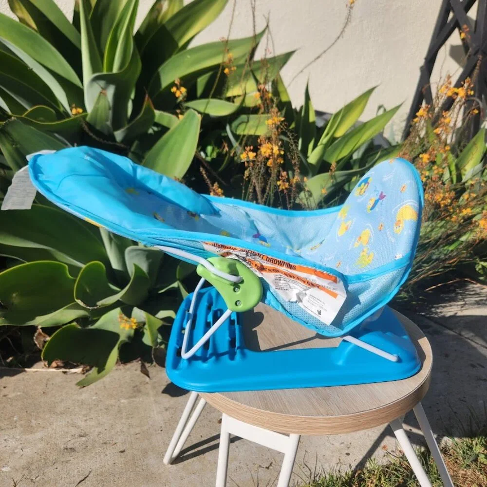 Summer Infant Mother's Touch Foldable Baby Bather Seat Tub Bathroom Blue Ducks F